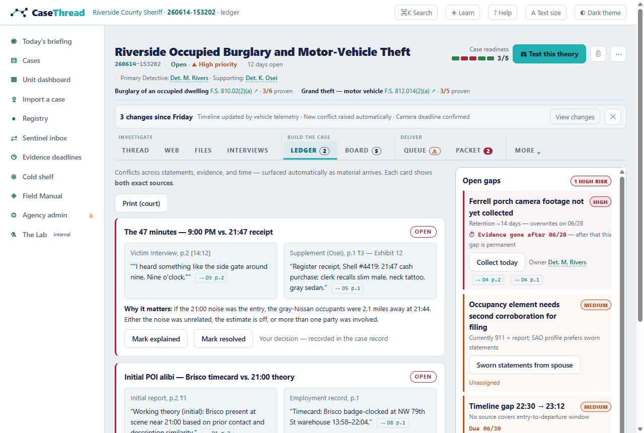 The Ledger — both sources of the 47-minute contradiction, side by side